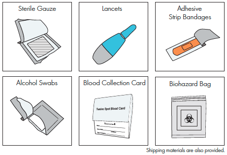 4U Health At Home Finger Prick Dried Blood Spot Lab Collection Kit